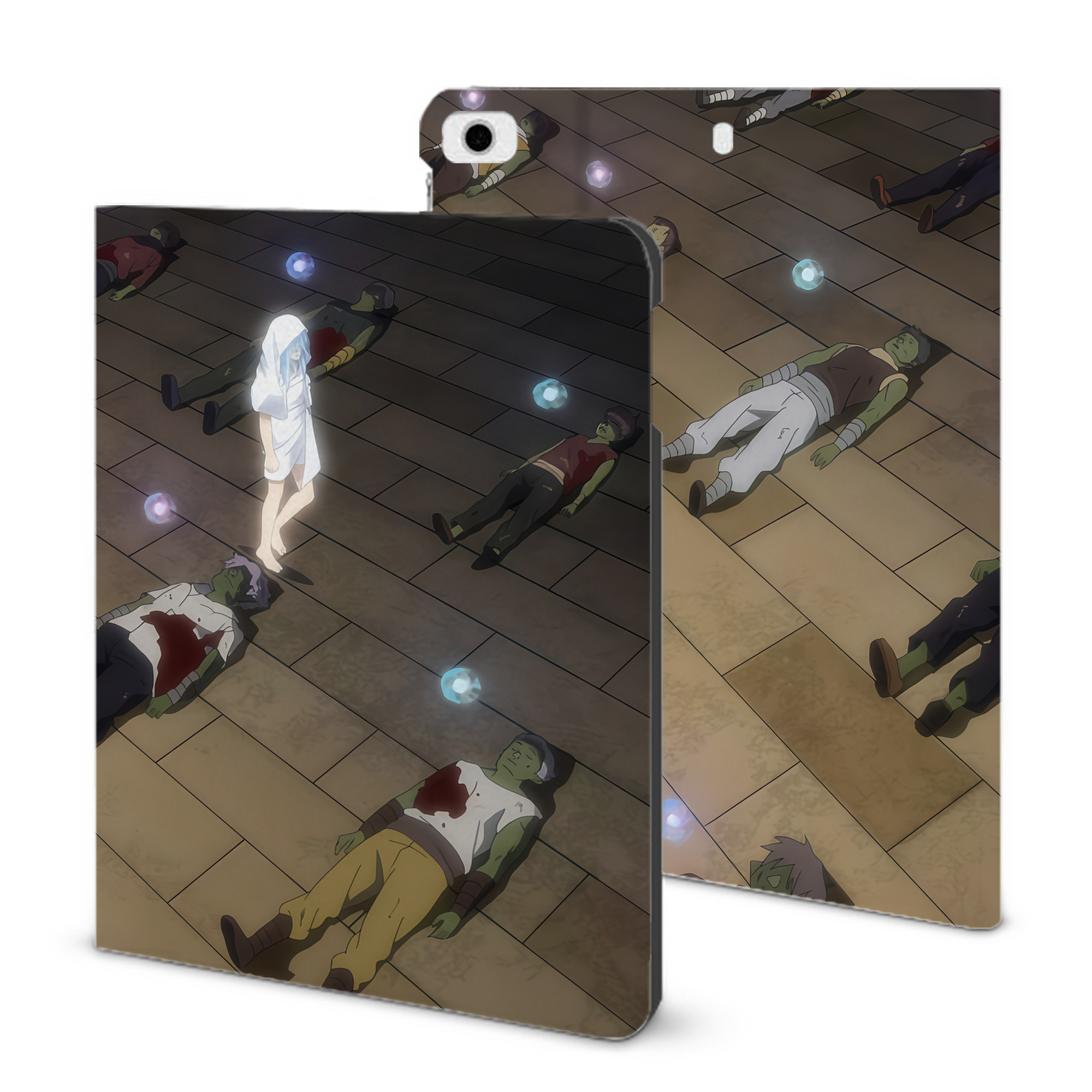 （画像用） 転スラ Regarding Reincarnated to Slime IPad ケース ブック型 PUレザー TPU 耐衝撃 軽量 薄型 ペン収納なし 全面保護 IPad 各モデル対応